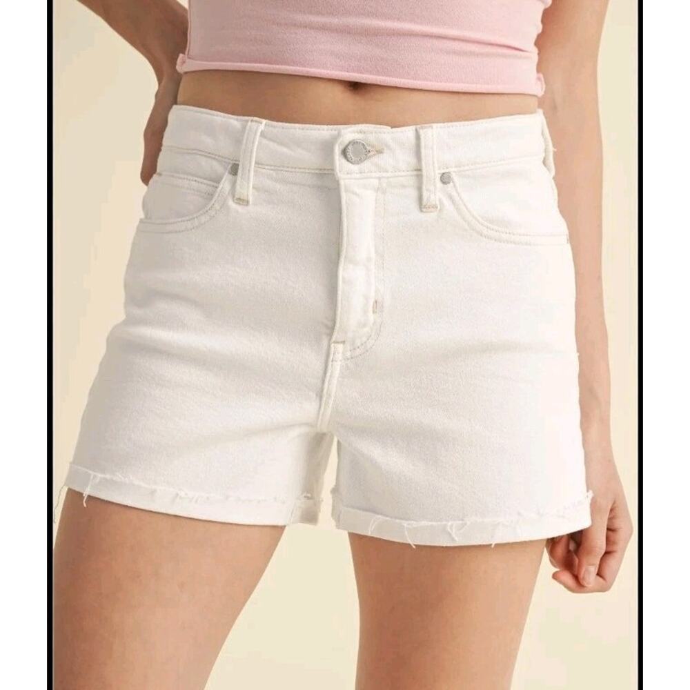 Just Black Jean Shorts Size 25 White Denim Cut‎ Off #449